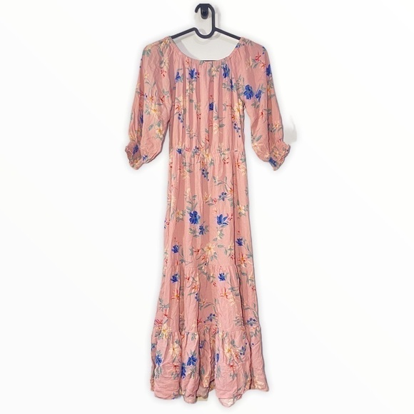 𝅺NWT H&M Off the shoulder floral powder pink dress - Picture 4 of 9